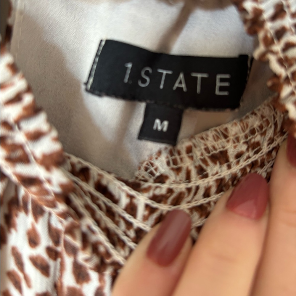 1 State, Size Medium, Leopard Print Midi Dress - image 4